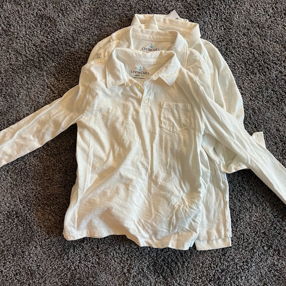 Crewcuts long sleeve white polos